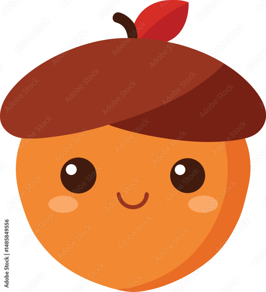 Obraz premium funny cartoon apple with an apple