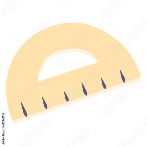 School protractor flat icon