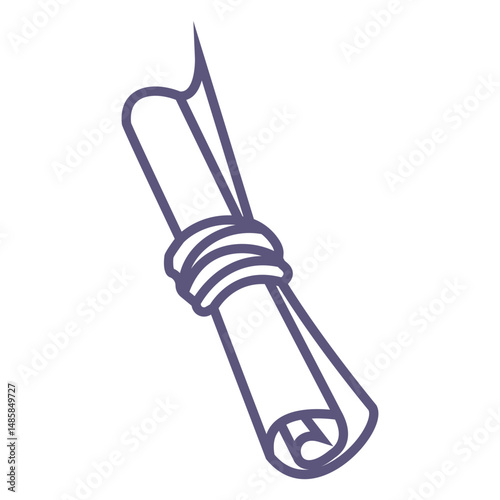 Tied scroll paper stroke icon