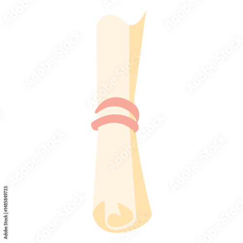 Tied scroll paper flat icon