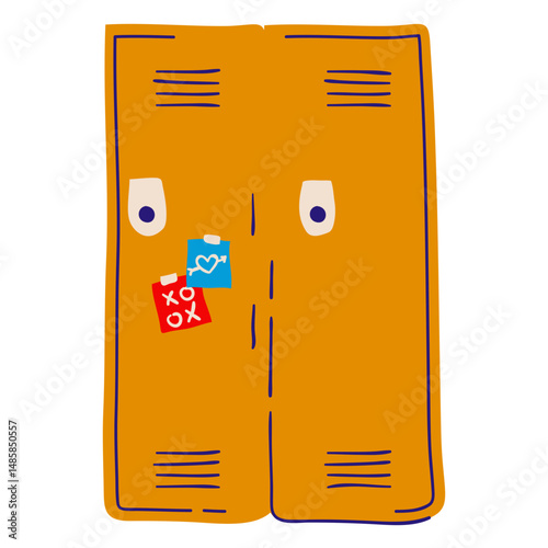 Orange locker hand drawn