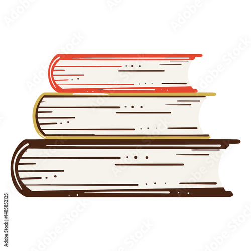 Pile school books illustration