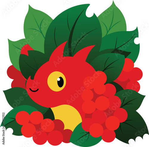 vector illustration of a red berries