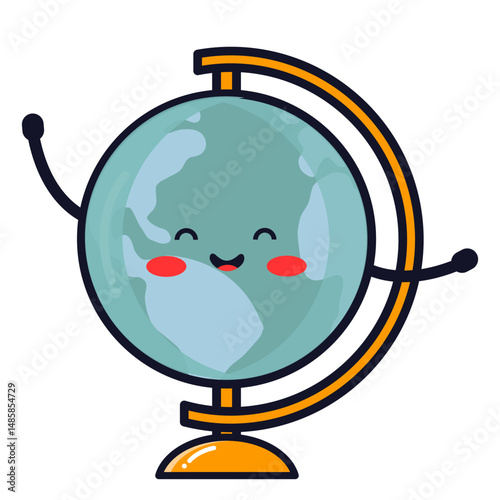 Cute earth globe cartoon