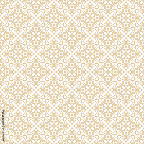 Seamless Classic Floral Line Art Pattern for Wallpaper, Textile, Packaging, and Background. Vector Design