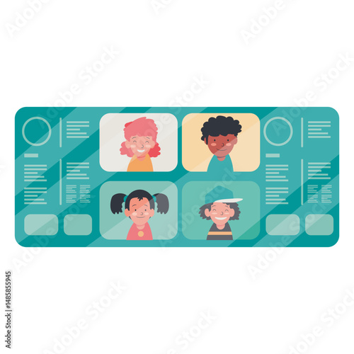 Video call with kids illustration