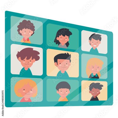 Video call with kids screen