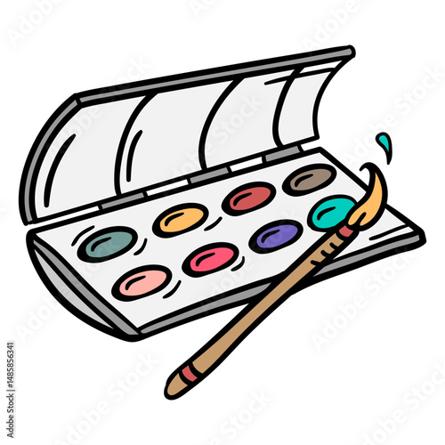 Watercolors brush colorful illustration