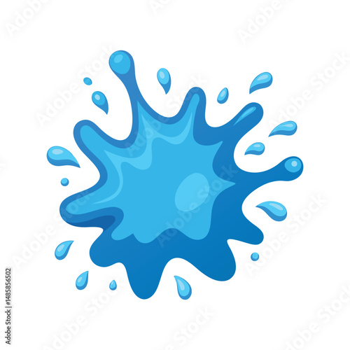 Water splash vector illustration. Fresh liquid splash, transparent droplets, fluid motion, dynamic water effect design.


