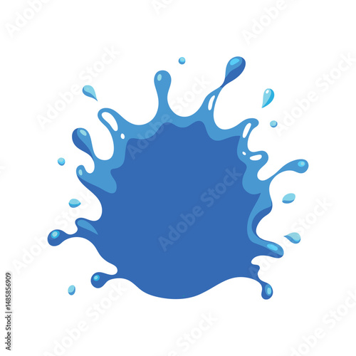 Water splash vector illustration. Fresh liquid splash, transparent droplets, fluid motion, dynamic water effect design.

