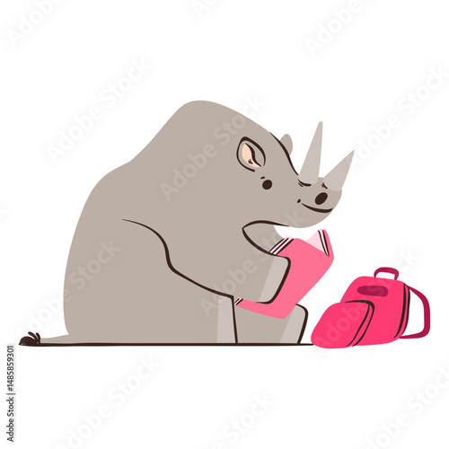 Rhino studying character