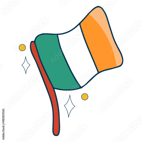 Irish flag flat
