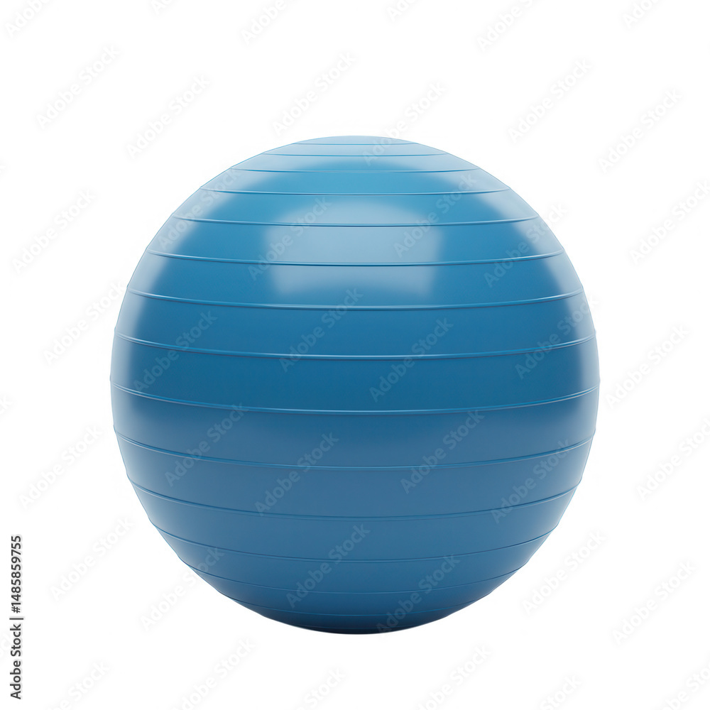 Blue exercise ball, fitness isolated on transparent background Blue exercise ball, fitness isolated on transparent background