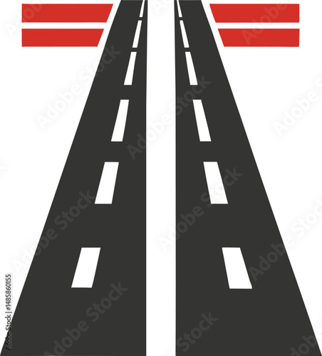 asphalt road isolated on white background