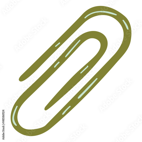 Green paper clip semi flat