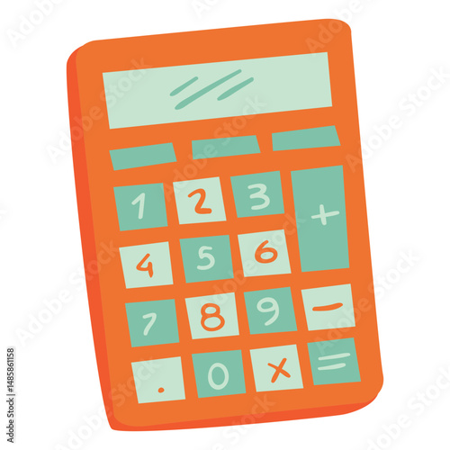 Orange calculator semi flat