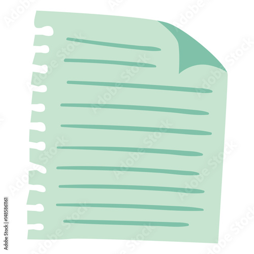 Sheet of paper semi flat