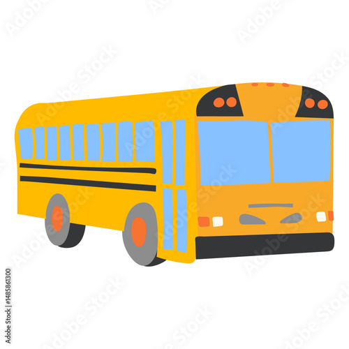 School bus semi frontal flat