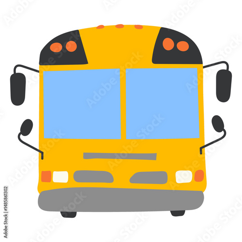 School bus frontal flat