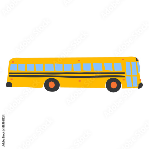 School bus side flat