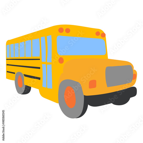 School bus flat side view