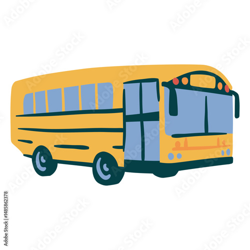 School bus short flat