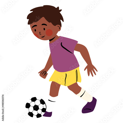 Black boy playing football