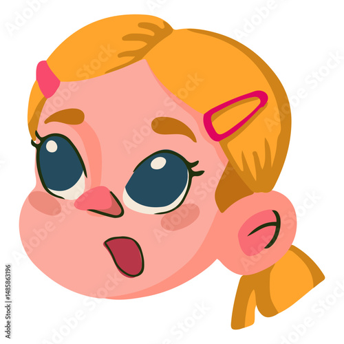 Amazed girl cartoon