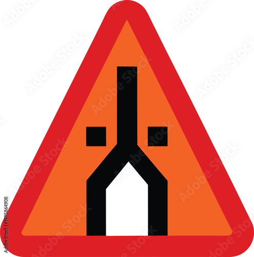 warning sign on a white
