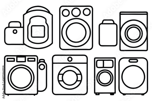 Dryers save energy Line art