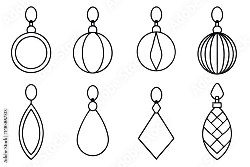 Earrings complete fashion looks Line art