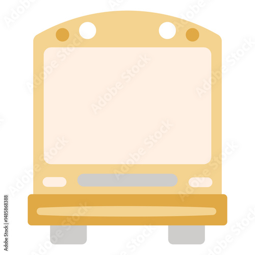 Yellow school bus frontal flat