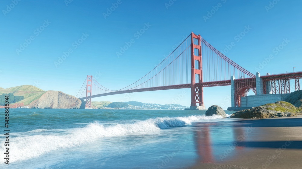 Fototapeta premium Bridge over coastal shoreline