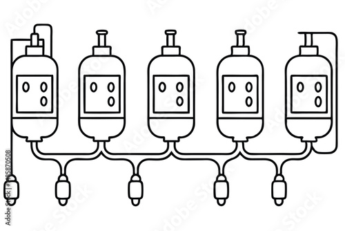 ECMO Machine Intensive Unit Line Art