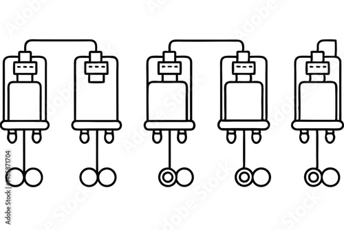 ECMO Machine Heart Lung Line Art
