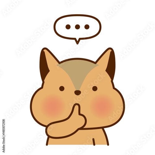 静かにのポーズをするリスのイラスト
