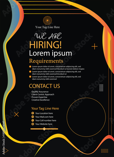 we are hiring social media poster design vectors templates
