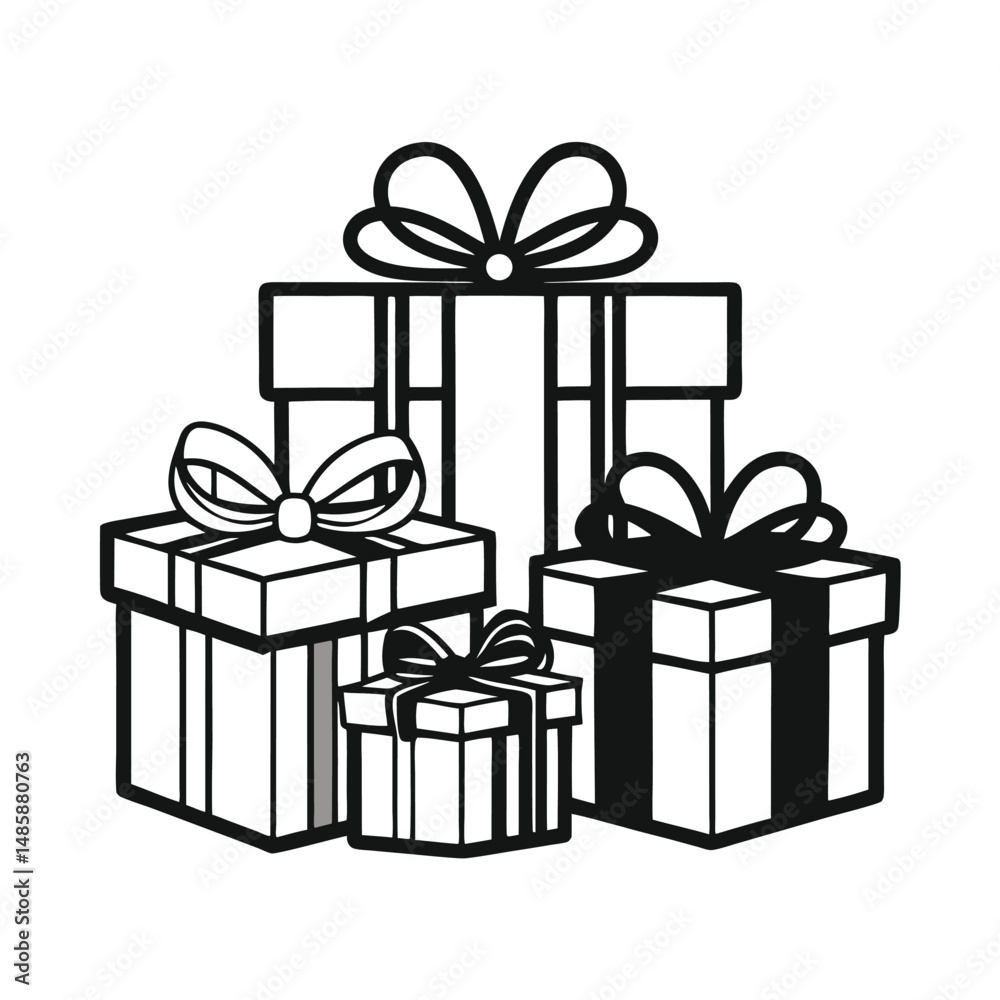 Obraz premium Modern Gift Boxes Wrapped Presents