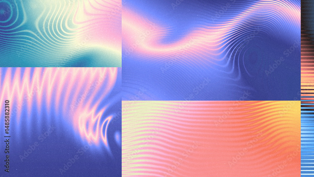 Krill Gradient Grain Gradient Waves Stock Template | Adobe Stock