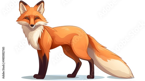 Cute Fox Cartoon Vector Illustration for Children's Books and Educational Materials