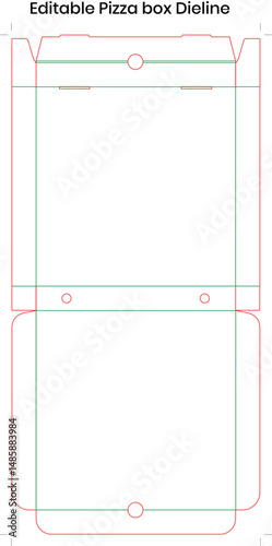 Pizza pakaging diline template.Larg pizza box.