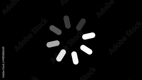 Video footage animation of circular loading indicator in 4K with alpha transparent background. Ideal for UI designs, websites, mobile apps, and interactive loading screen visuals.