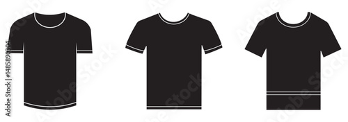 Black t shirt silhouette isolated on white background. T shirt icon vector illustration design. T-shirt icon. Simple flat, outline, solid style eps 10