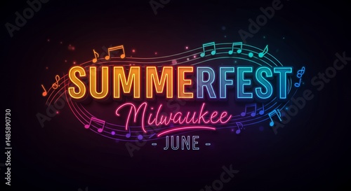 Milwaukee Summerfest Neon Music Festival June Event