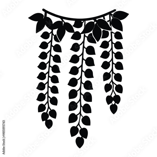 a wisteria vine icon with cascading clusters.