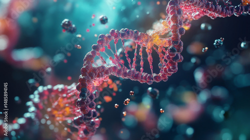 Combined depiction of DNA and chromosome structure in a scientific diagram