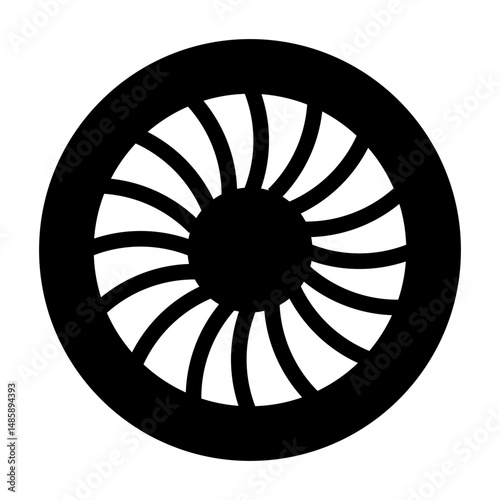 Jet engine solid icon