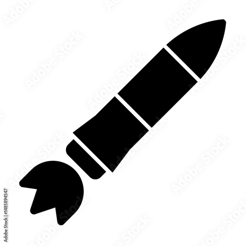 Rocket booster solid icon