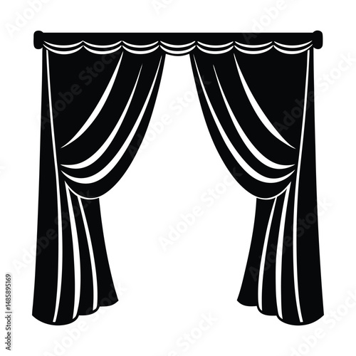 vector illustration of a curtain