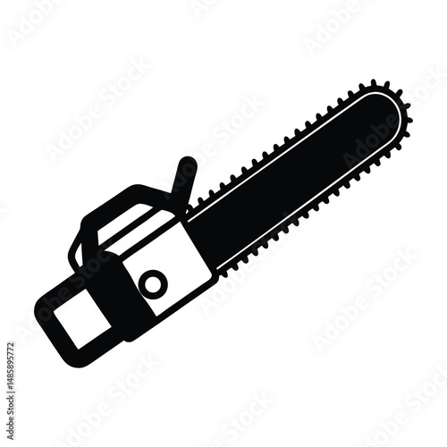 chainsaw on white background
